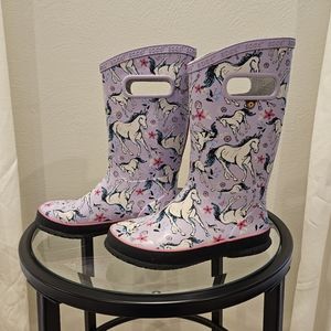 Bogs Kids Shoes in Purple with Unicorn Design